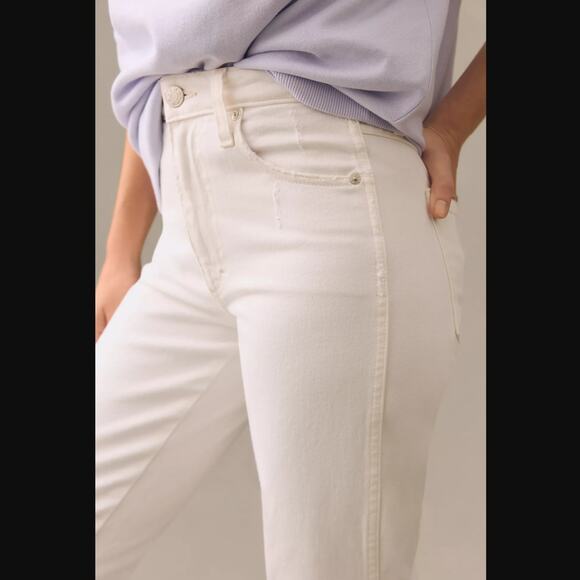 AMO Chloe High-Rise Straight-Leg Crop Jeans - New 32 waist - Picture 3 of 4